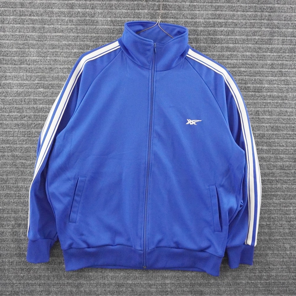Vintage 80s Asics Tiger Track Jacket Mens XL Blue White Stripe Full Zip